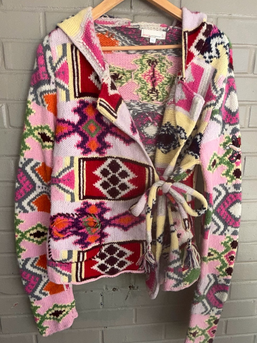 Anthropologie Odd Molly Multicolor Cotton Cardigan Sweater L